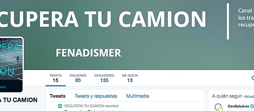 Abren una cuenta en Twitter para alertar de camiones robados